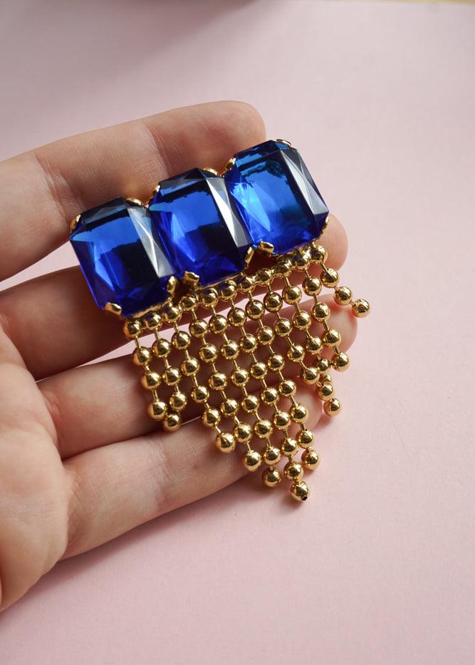 Blue Jewel Brooch