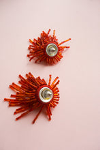 Load image into Gallery viewer, Orange cluster earrings
