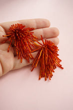 Load image into Gallery viewer, Orange cluster earrings
