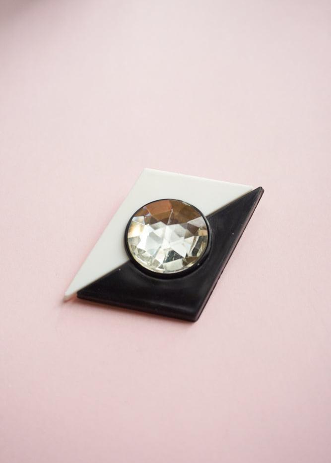 Two-tone plexi brooch