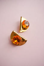 Load image into Gallery viewer, Amber rhinestone earrings
