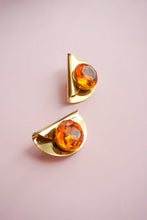 Load image into Gallery viewer, Amber rhinestone earrings
