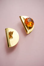 Load image into Gallery viewer, Amber rhinestone earrings
