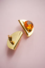 Load image into Gallery viewer, Amber rhinestone earrings
