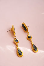 Load image into Gallery viewer, Small black enamel earrings
