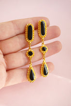 Load image into Gallery viewer, Small black enamel earrings
