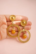 Load image into Gallery viewer, Creole and pearl clip-on earrings
