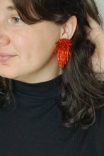 Load image into Gallery viewer, Orange cluster earrings
