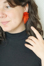 Load image into Gallery viewer, Orange cluster earrings
