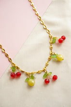 Load image into Gallery viewer, 🍋🍒 Collier Cerise et citrons - Les Fruités upcyclés
