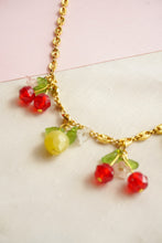 Load image into Gallery viewer, 🍋🍒 Collier Cerise et citrons - Les Fruités upcyclés
