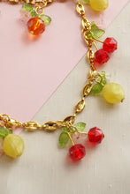 Load image into Gallery viewer, 🍋🍒 Collier Cerise et citrons - Les Fruités upcyclés
