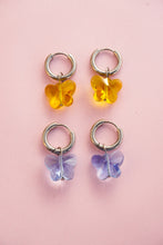 Load image into Gallery viewer, Papillons oranges - boucles oreilles upcyclées
