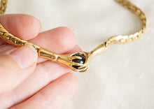 Load image into Gallery viewer, Charles Jourdan - Gold-plated and onyx hands necklace, large model
