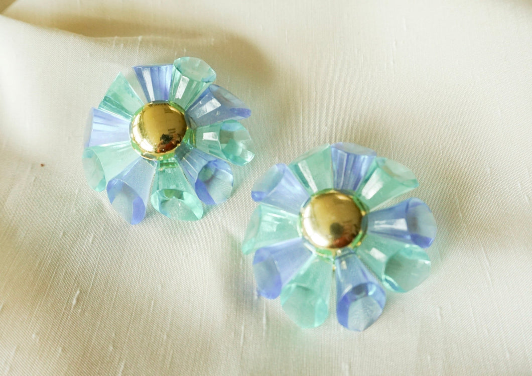 Maxi clips blue flowers