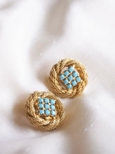 Load image into Gallery viewer, Blue rhinestone twist with clips - [ Antique Jewelry ]
