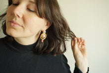 Load image into Gallery viewer, Baroque earrings with pink rhinestones
