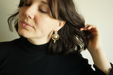 Load image into Gallery viewer, Baroque earrings with green rhinestones
