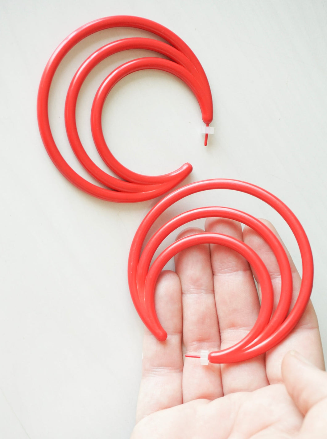 Maxi Red hoops earrings