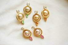 Load image into Gallery viewer, Baroque earrings with orange rhinestones
