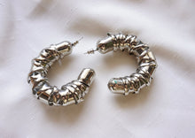 Load image into Gallery viewer, Maxi twisted silver hoop earrings

