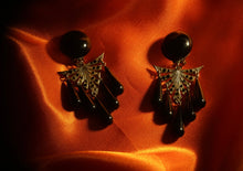 Load image into Gallery viewer, Black art deco pendant earrings
