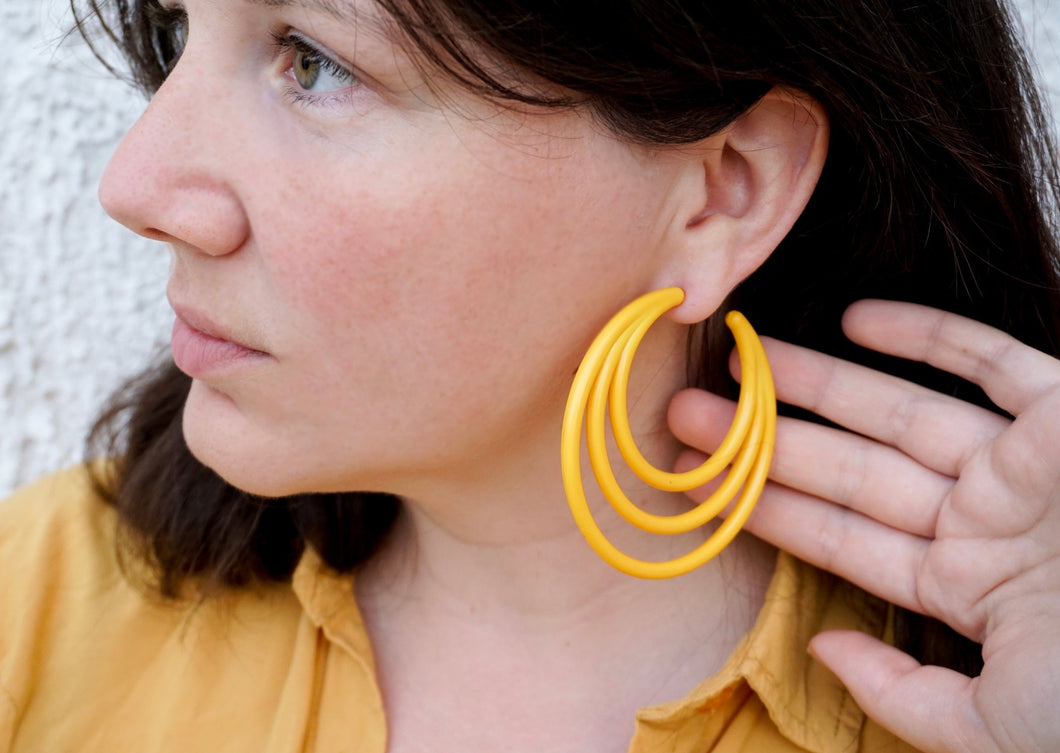 Maxi Yellow hoop earrings