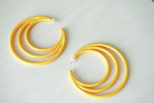 Load image into Gallery viewer, Maxi Yellow hoop earrings

