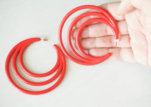 Load image into Gallery viewer, Maxi Red hoops earrings
