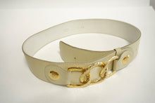 Charger l&#39;image dans la galerie, Ceinture XL beige et anneaux dorés ≤97cm
