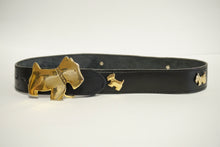 Load image into Gallery viewer, Black leather dog buckle belt ≤82cm
