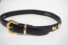 Load image into Gallery viewer, Black leather dogs belt &le; 92cm
