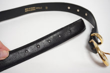 Load image into Gallery viewer, Black leather dogs belt &le; 92cm
