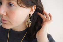 Load image into Gallery viewer, Art Deco leather dangles
