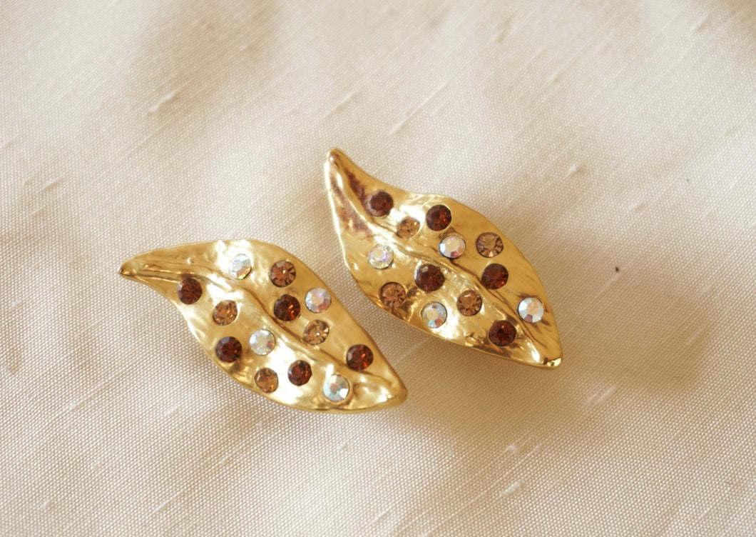 Dolce Vita - Gold leaf and rhinestone clips