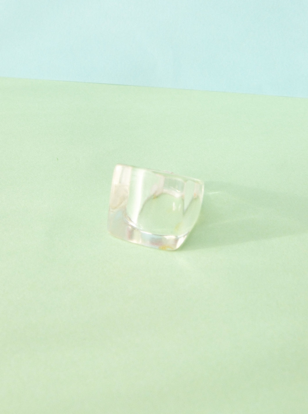 Bague glaçon transparente