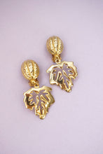 Load image into Gallery viewer, Golden leaf clip-on earrings
