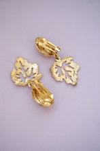 Load image into Gallery viewer, Golden leaf clip-on earrings
