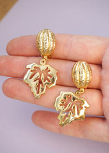 Load image into Gallery viewer, Golden leaf clip-on earrings
