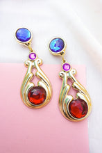 Load image into Gallery viewer, Multicolored rhinestone earrings
