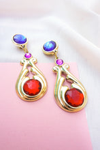 Load image into Gallery viewer, Multicolored rhinestone earrings
