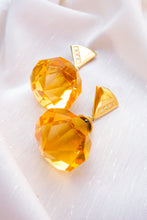 Load image into Gallery viewer, Baroque earrings with orange rhinestones
