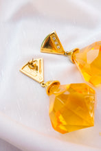 Load image into Gallery viewer, Baroque earrings with orange rhinestones
