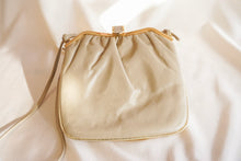 Load image into Gallery viewer, 80&#39;s beige and gold leather handbag
