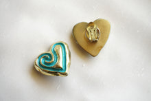 Load image into Gallery viewer, Blue and gold heart clips
