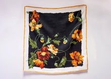 Load image into Gallery viewer, Autumn flower silk scarf made in Lyon
