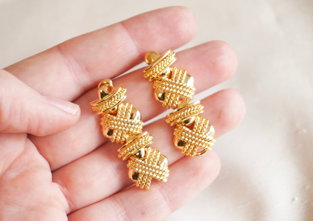 Small golden braided earrings