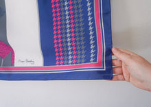 Load image into Gallery viewer, Pierre Cardin - Blue and pink houndstooth scarf
