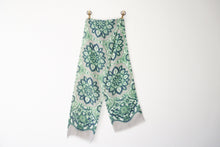 Load image into Gallery viewer, Green and gray bandeau scarf
