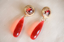 Load image into Gallery viewer, Red drop earrings
